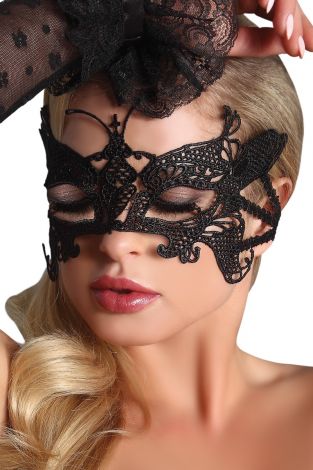 Lace mask 3; čipkasta maska, crna - Livia Corsetti fashion