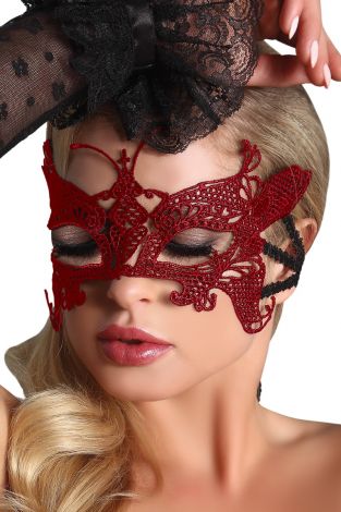 Lace mask 3; čipkasta maska, crvena - Livia Corsetti fashion